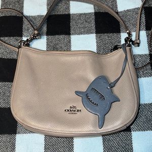 Grey Coach Chelsea Crossbody with Shark keychain